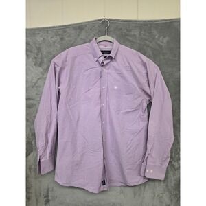 Ariat Pro Series Mens Small Lavender Micro Check Long Sleeve Button Down Shirt